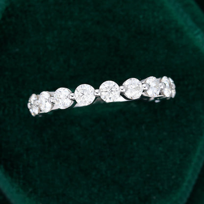 0.583 TCW Round Half Eternity Moissanite Wedding Band