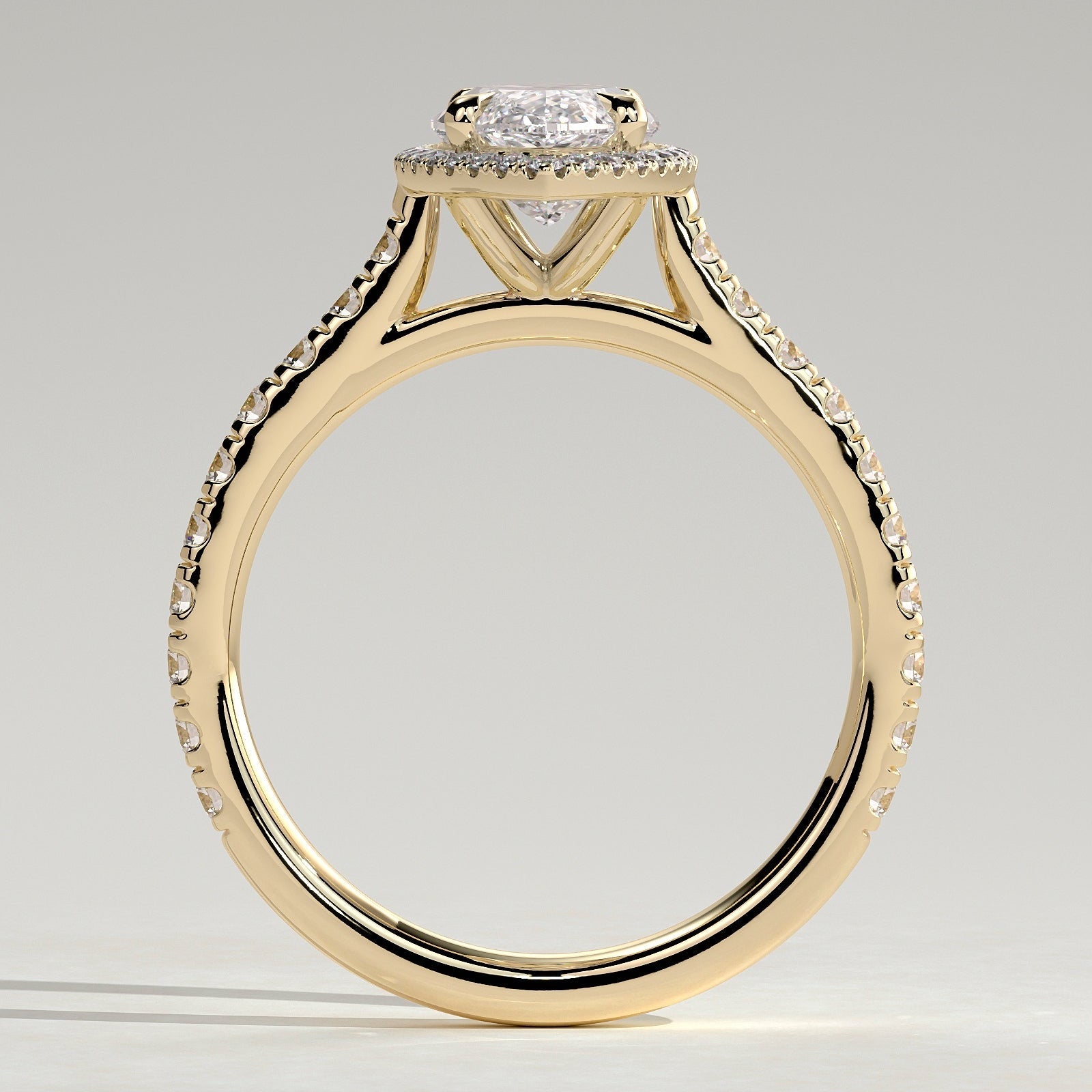 2 CT Marquise Halo & Pave Moissanite Engagement Ring