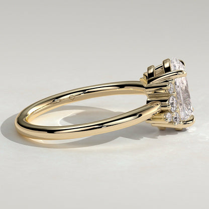 2 CT Oval Cluster Moissanite Engagement Ring