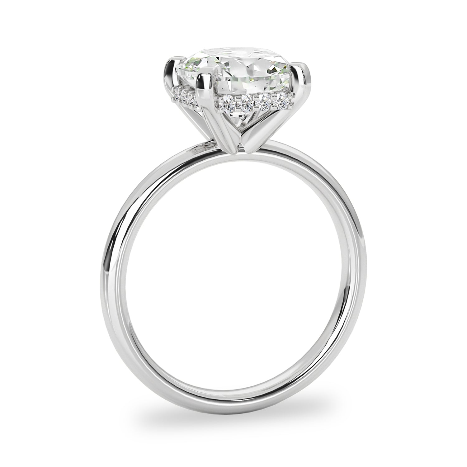 2.0 CT Cushion Moissanite Hidden Halo Engagement Ring - farrellouise