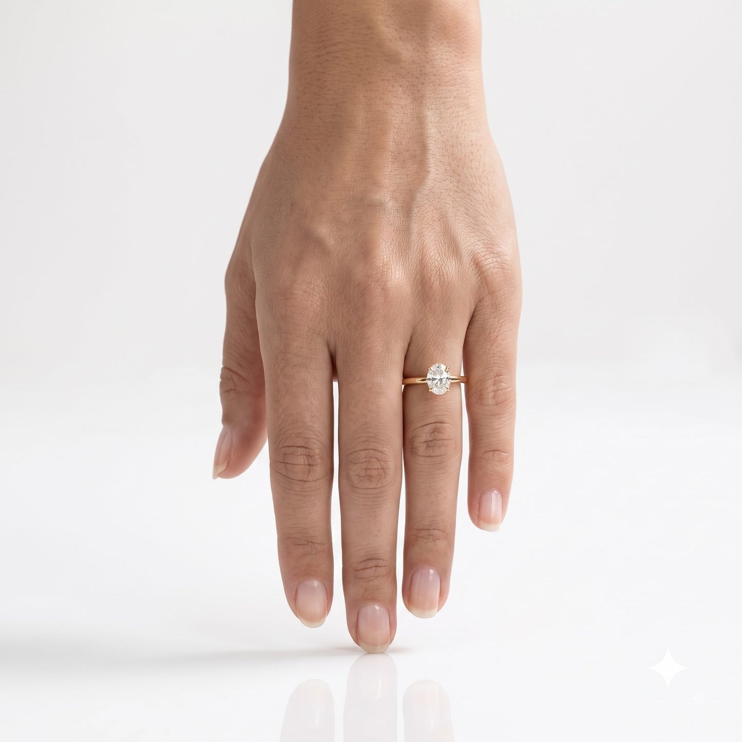 0.15 CT Oval Solitaire Moissanite Engagement Ring