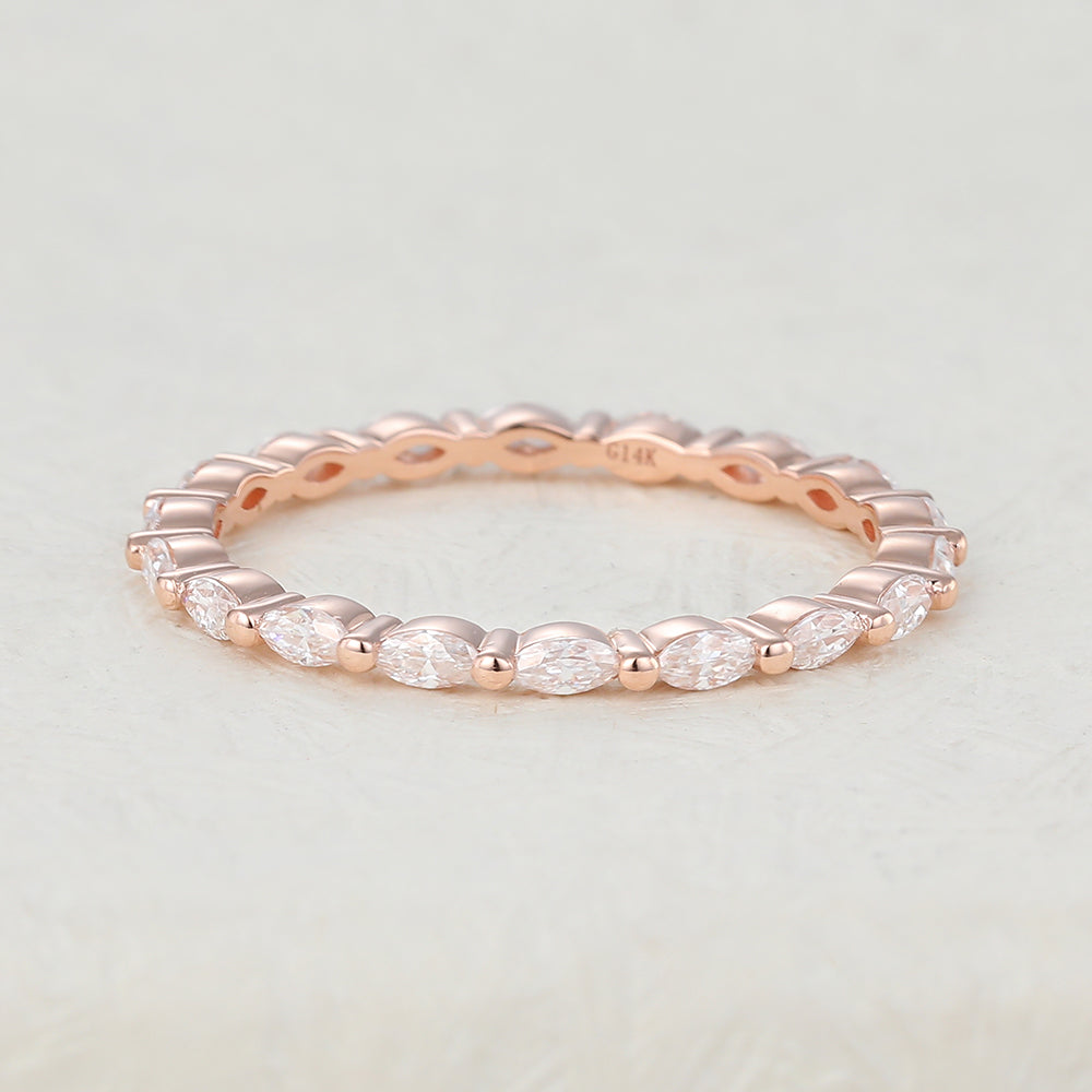 1.44 TCW Marquise Full Eternity Moissanite Wedding Band