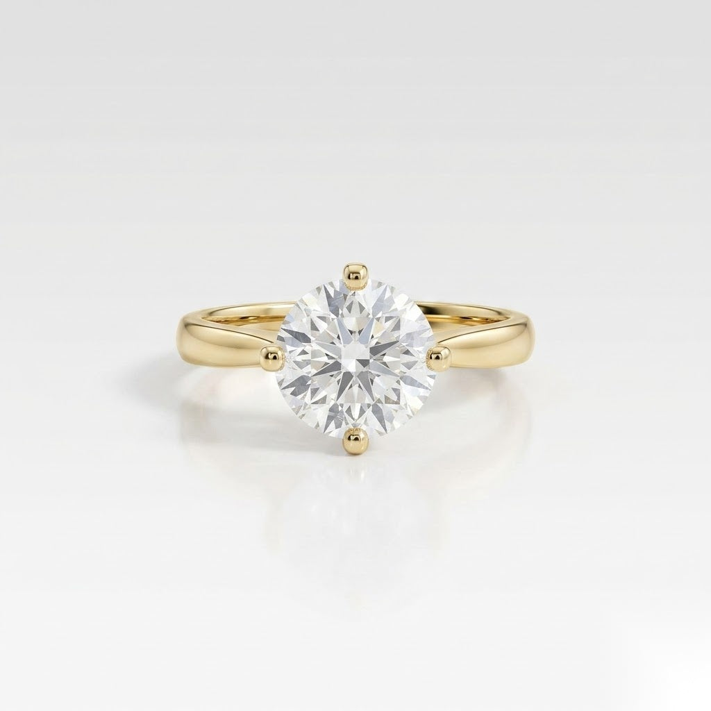 1.5 CT Round Solitaire Moissanite Engagement Ring