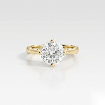 1.5 CT Round Solitaire Moissanite Engagement Ring