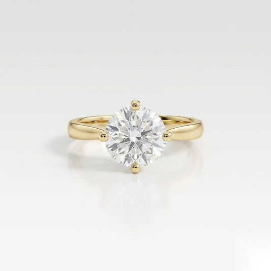 1.5 CT Round Solitaire Moissanite Engagement Ring