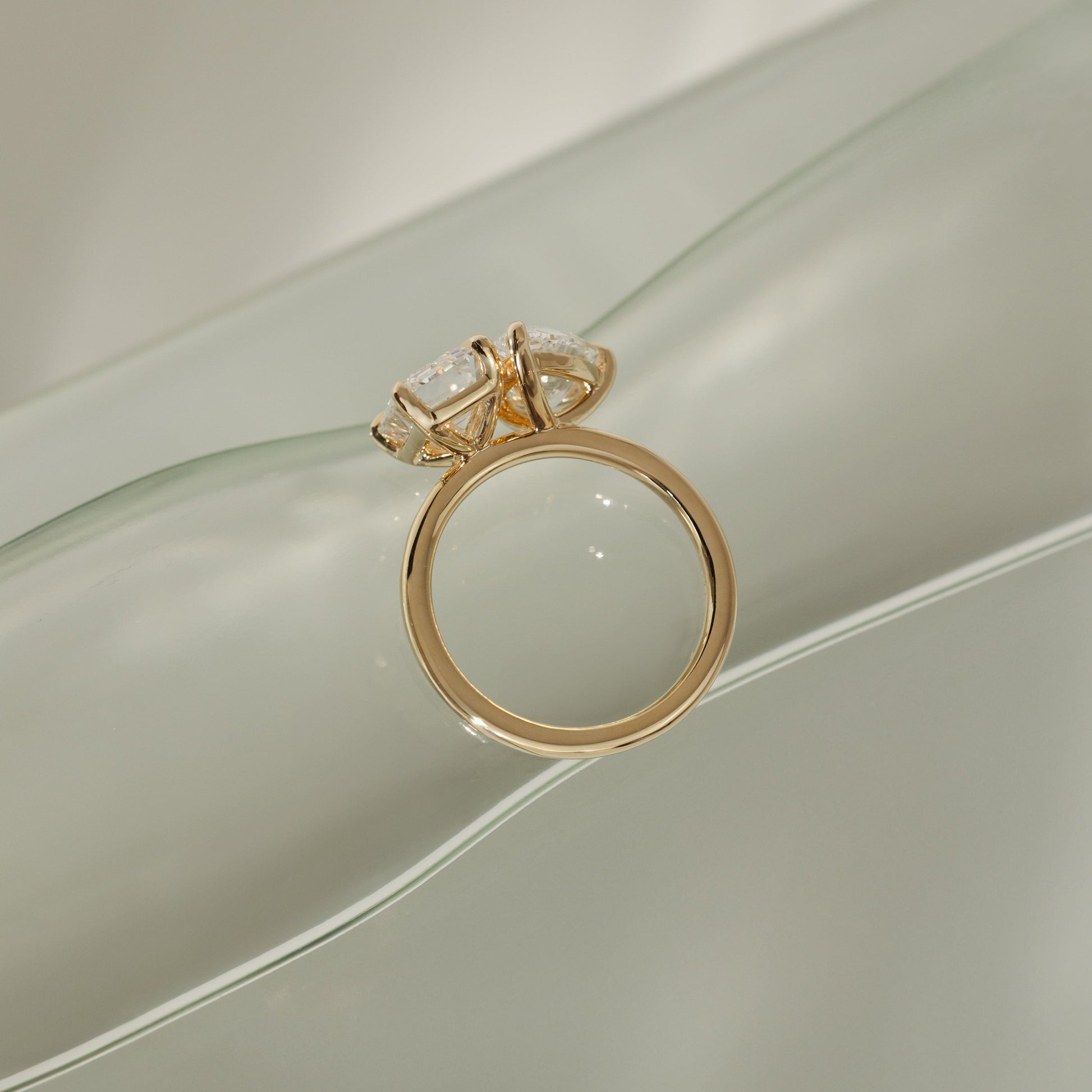 1 CT Pear Toi et Moi Moissanite Engagement Ring
