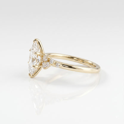 1.25 CT Marquise Cluster Moissanite Engagement Ring