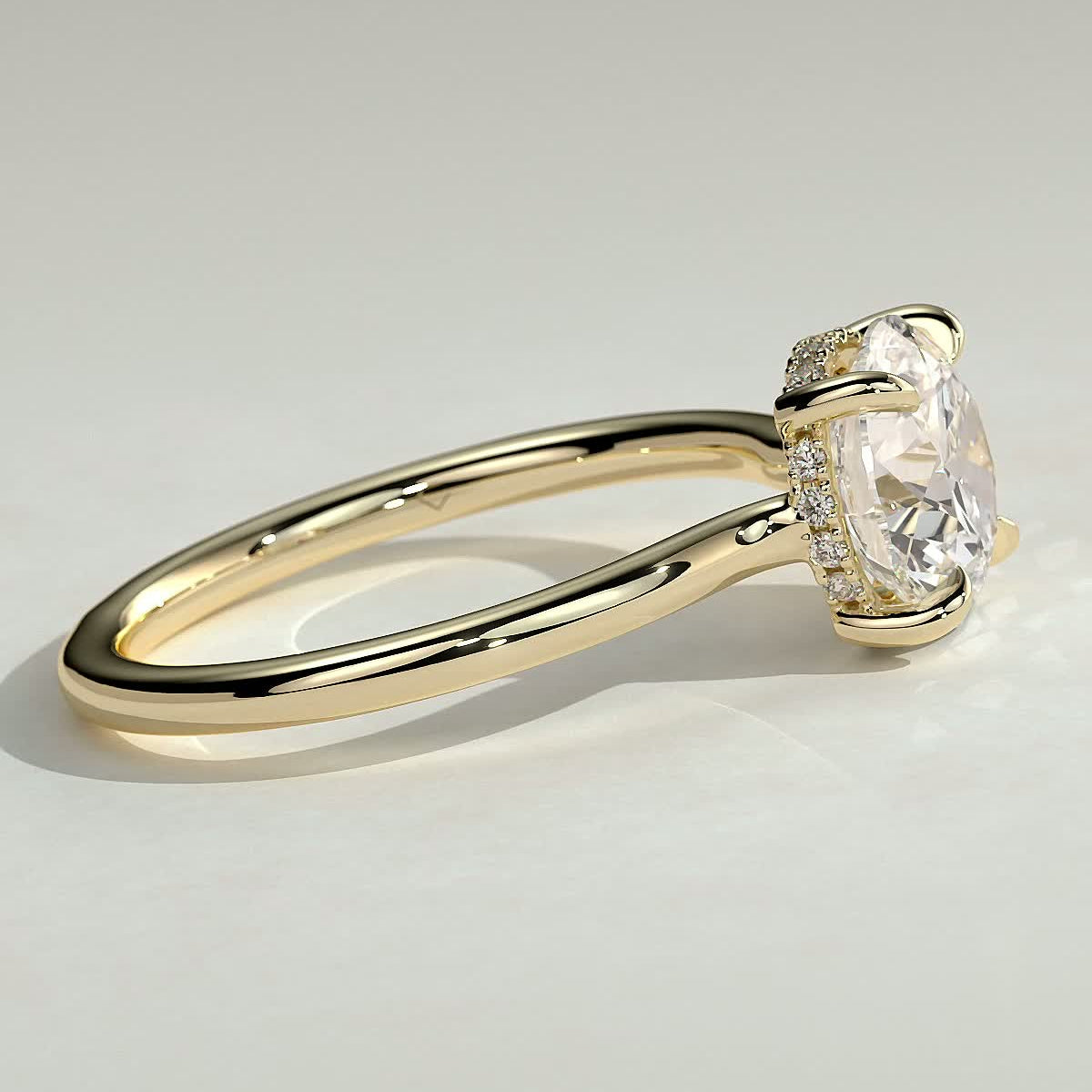 2 CT Round Hidden Halo Moissanite Engagement Ring