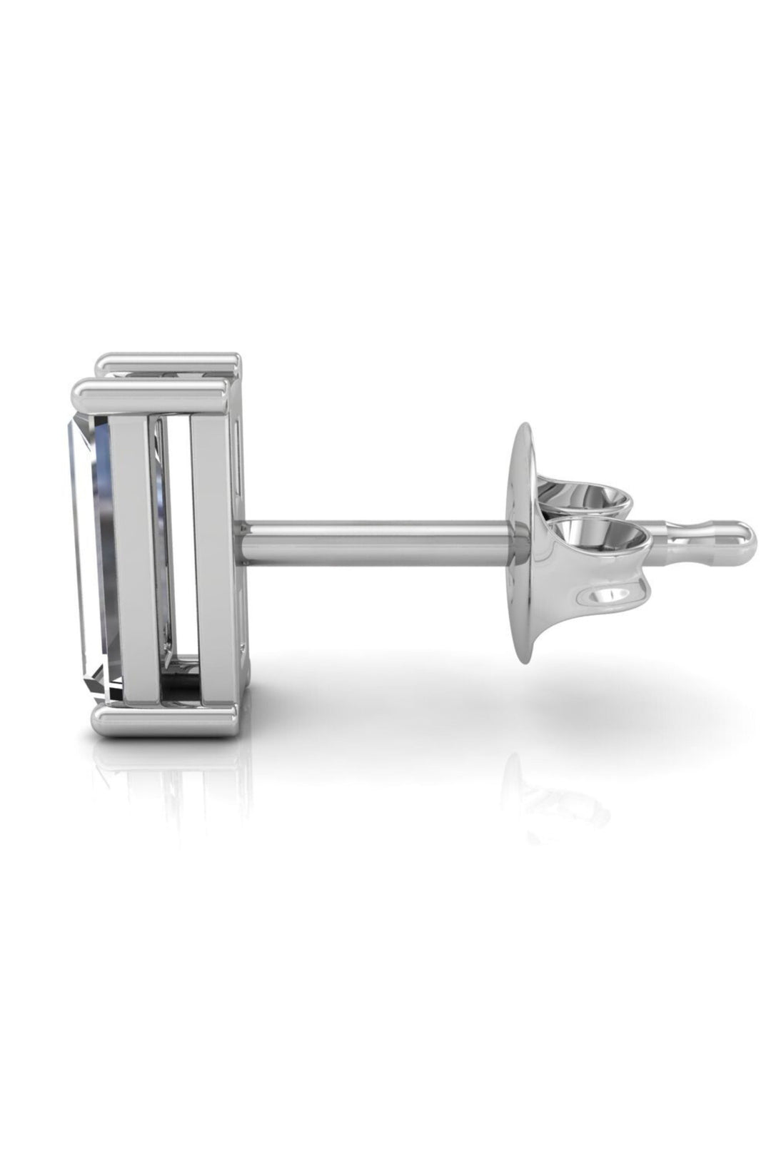 0.53 TCW Baguette Cut Stud Moissanite Earrings