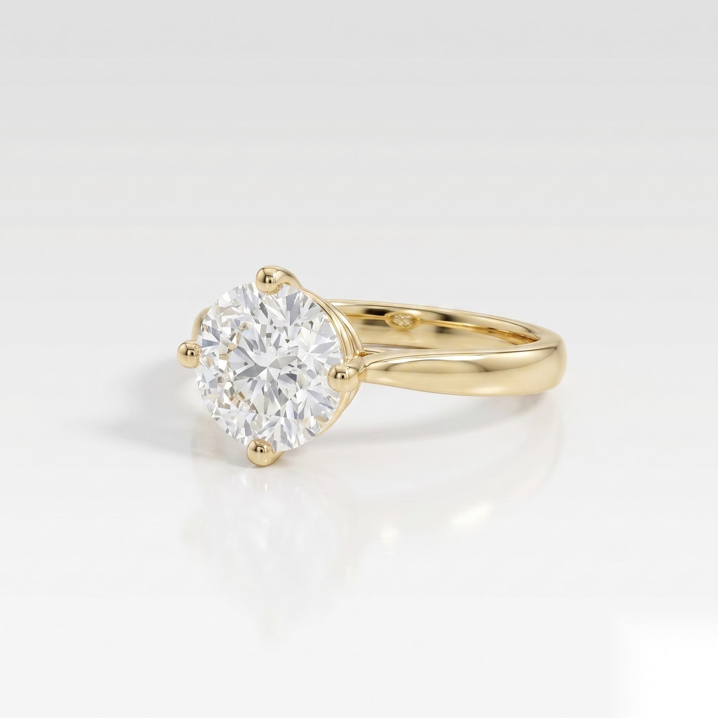 1.5 CT Round Solitaire Moissanite Engagement Ring