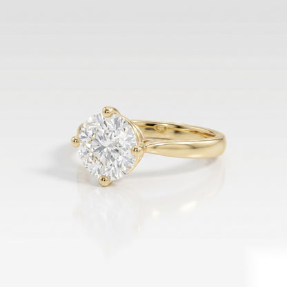 1.5 CT Round Solitaire Moissanite Engagement Ring