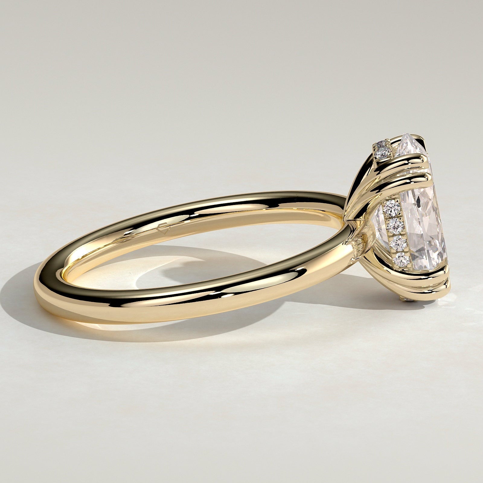 2 CT Oval Hidden Halo Moissanite Engagement Ring