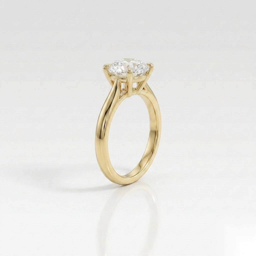 1.5 CT Round Solitaire Moissanite Engagement Ring