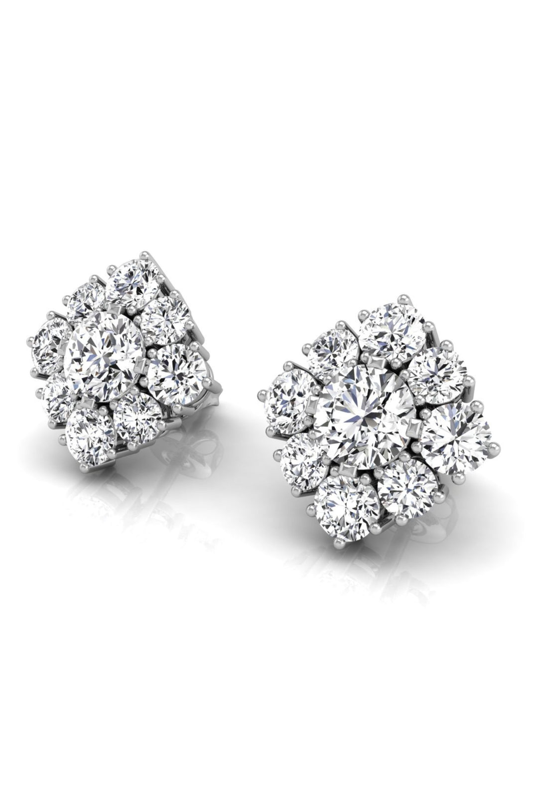 1.43 TCW Round Cut Halo Stud Moissanite Earrings