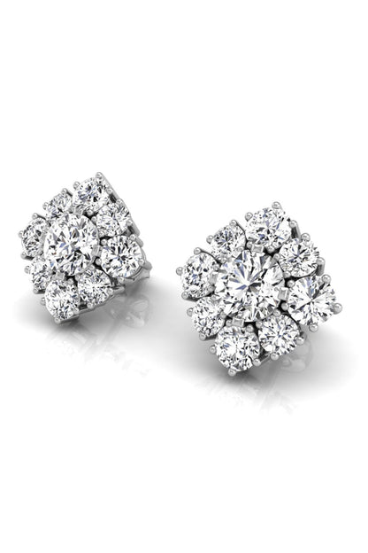 1.43 TCW Round Cut Halo Stud Moissanite Earrings