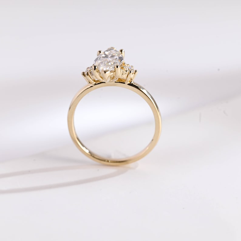 2.0 CT Marquise Three Stone Moissanite Engagement Ring