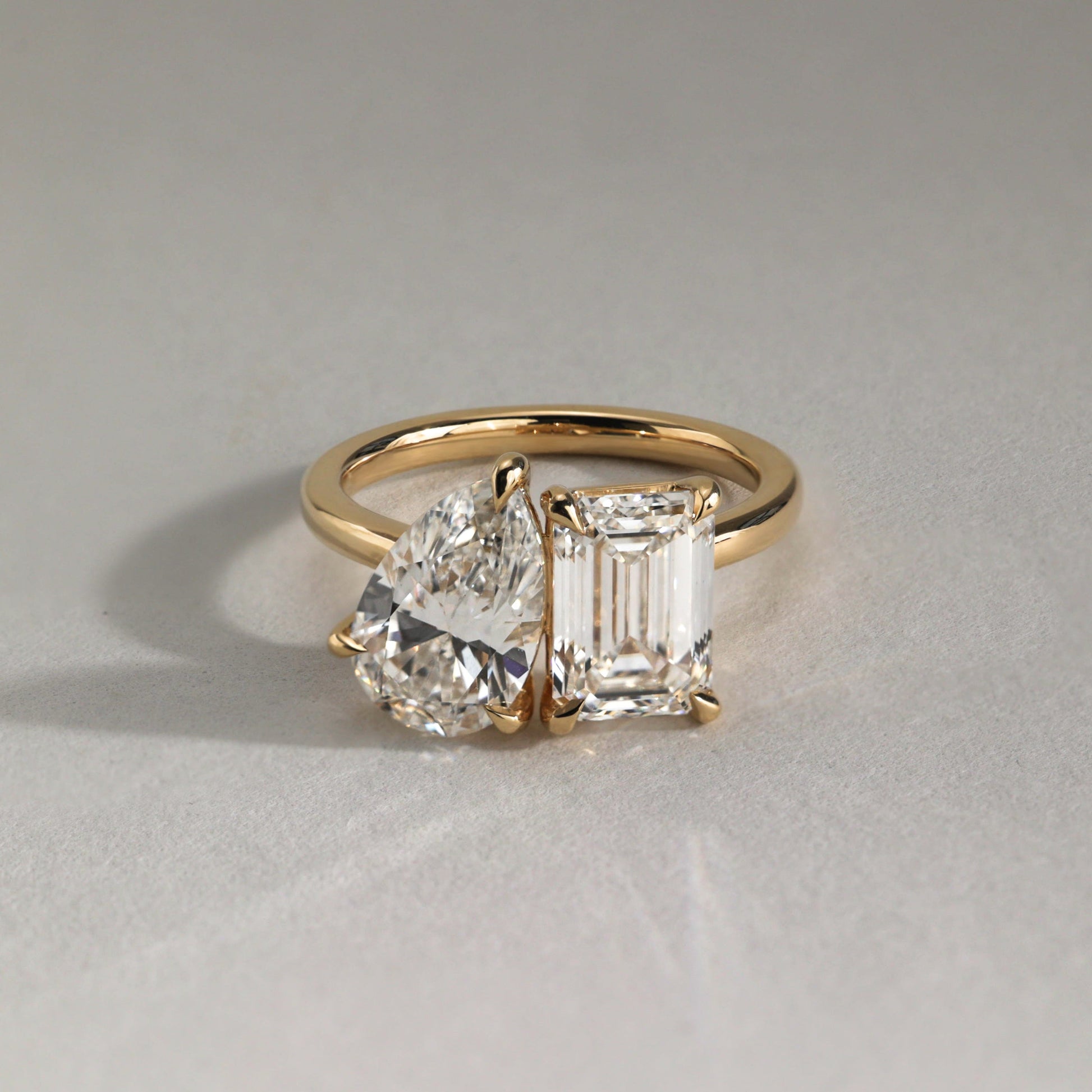 1 CT Pear Toi et Moi Moissanite Engagement Ring
