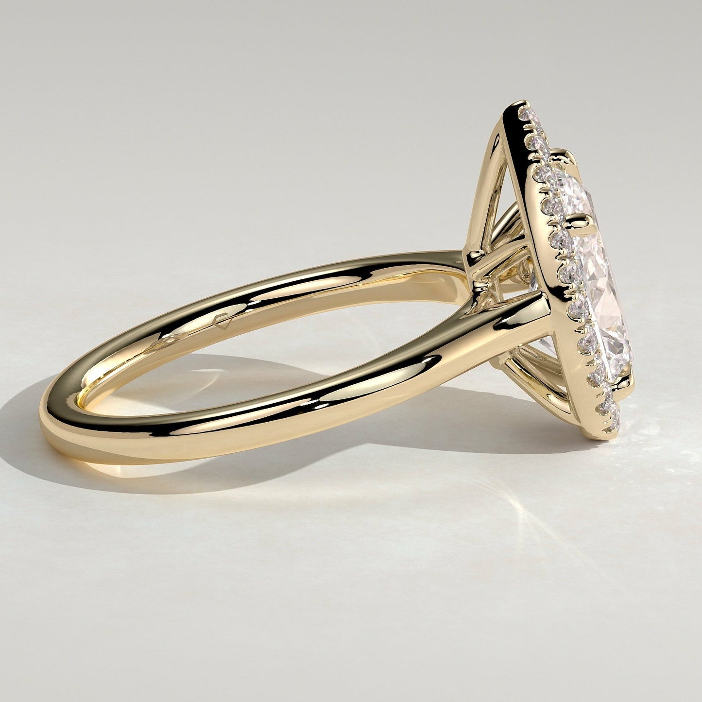 2 CT Pear Halo Moissanite Engagement Ring