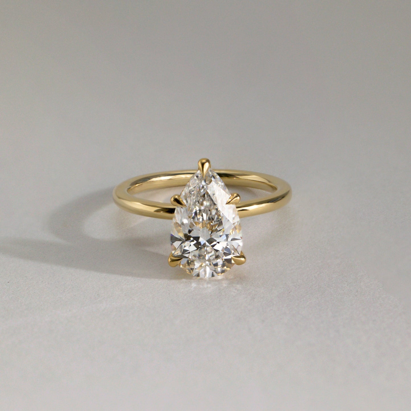 2 CT Pear Hidden Halo Moissanite Engagement Ring