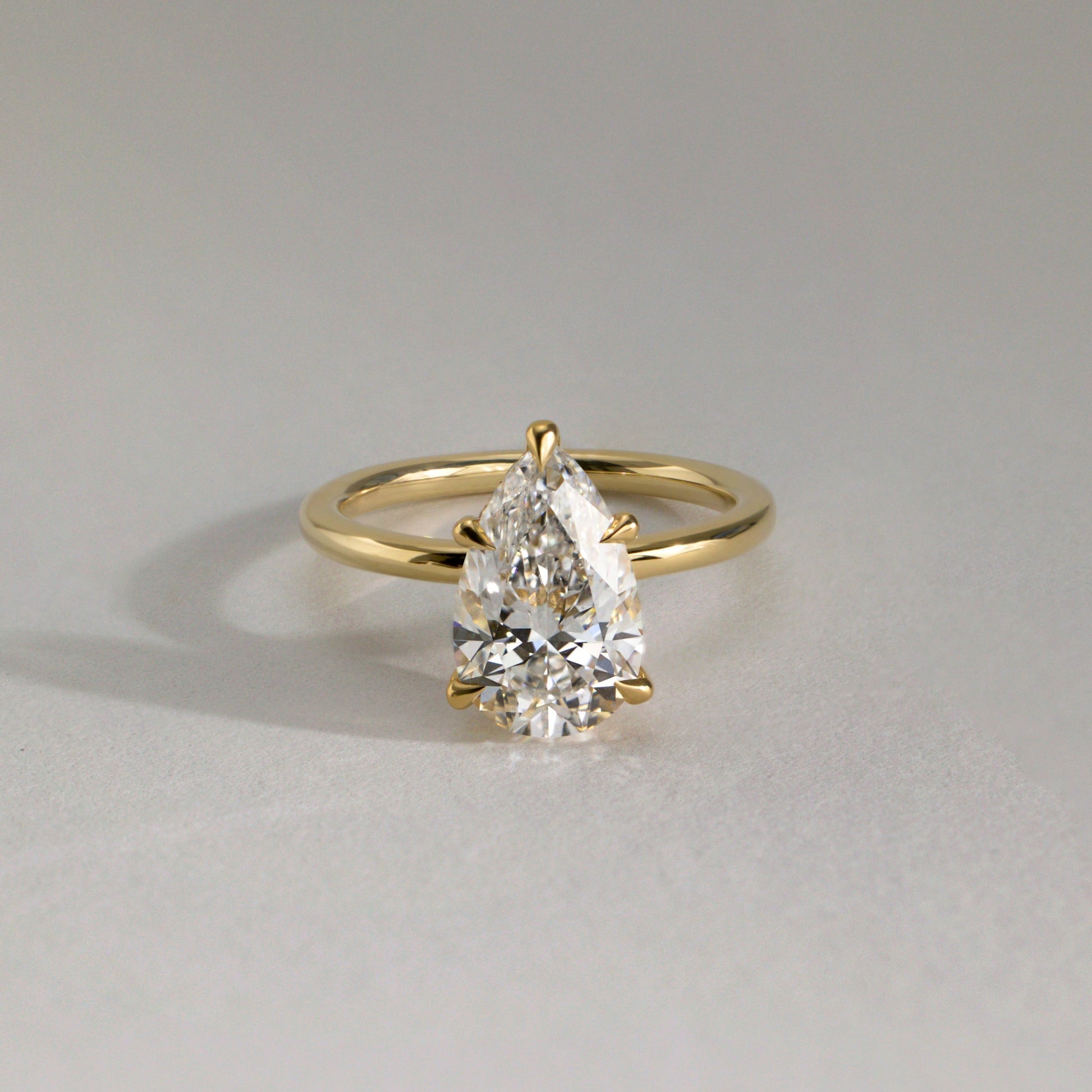 2 CT Pear Hidden Halo Moissanite Engagement Ring