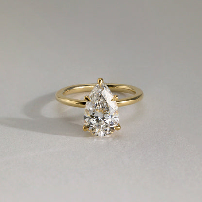 2 CT Pear Hidden Halo Moissanite Engagement Ring