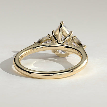 2 CT Pear Trilogy Three Stone Moissanite Engagement Ring