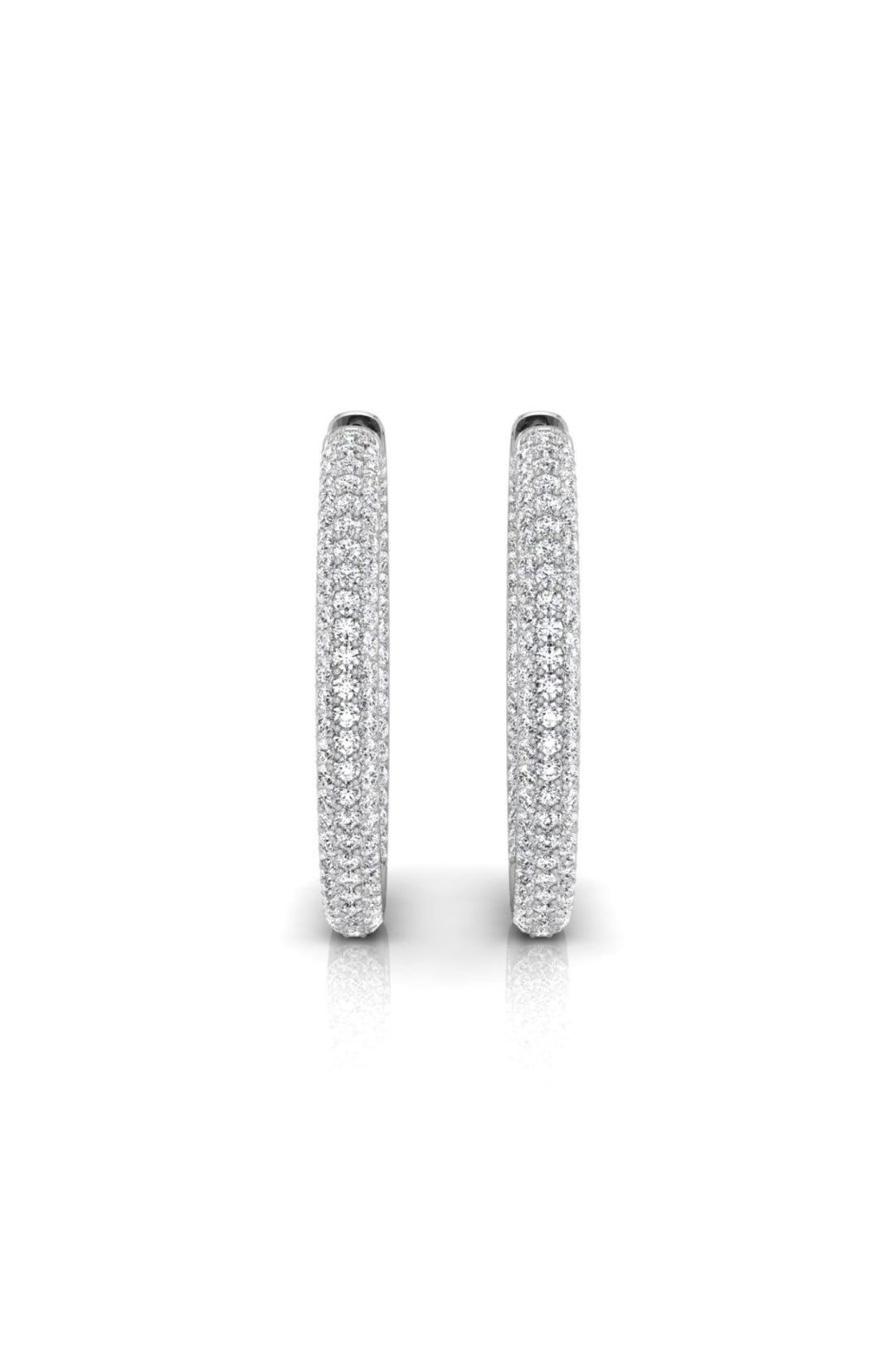 2.13 TCW Round Cut Hoop Moissanite Earrings