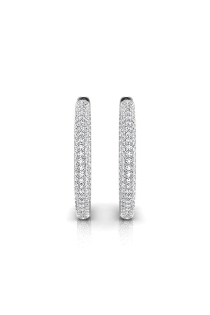 2.13 TCW Round Cut Hoop Moissanite Earrings