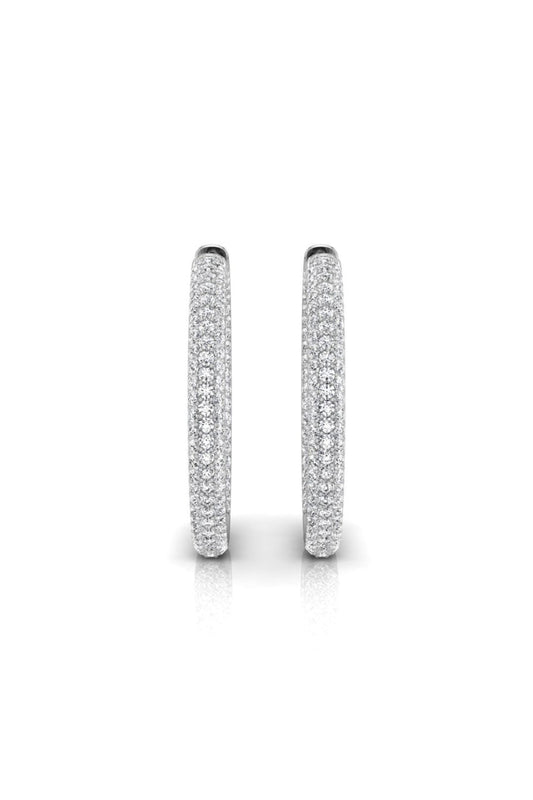 2.13 TCW Round Cut Hoop Moissanite Earrings