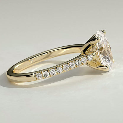 2 CT Oval Pave Moissanite Engagement Ring
