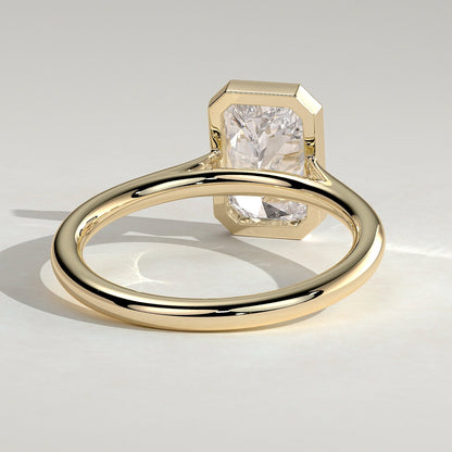 2 CT Radiant Bezel Solitaire Moissanite Engagement Ring