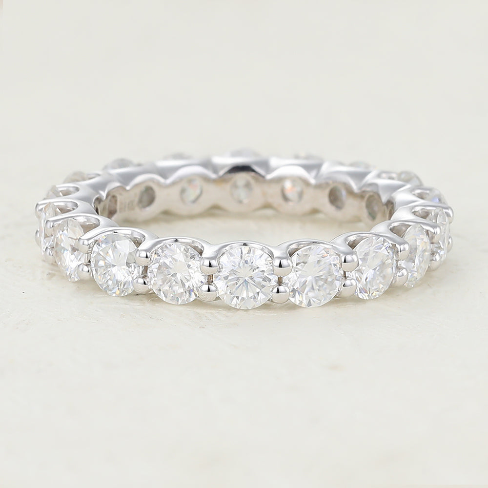 1.8 TCW Round Shaped Moissanite Full Eternity Wedding Band