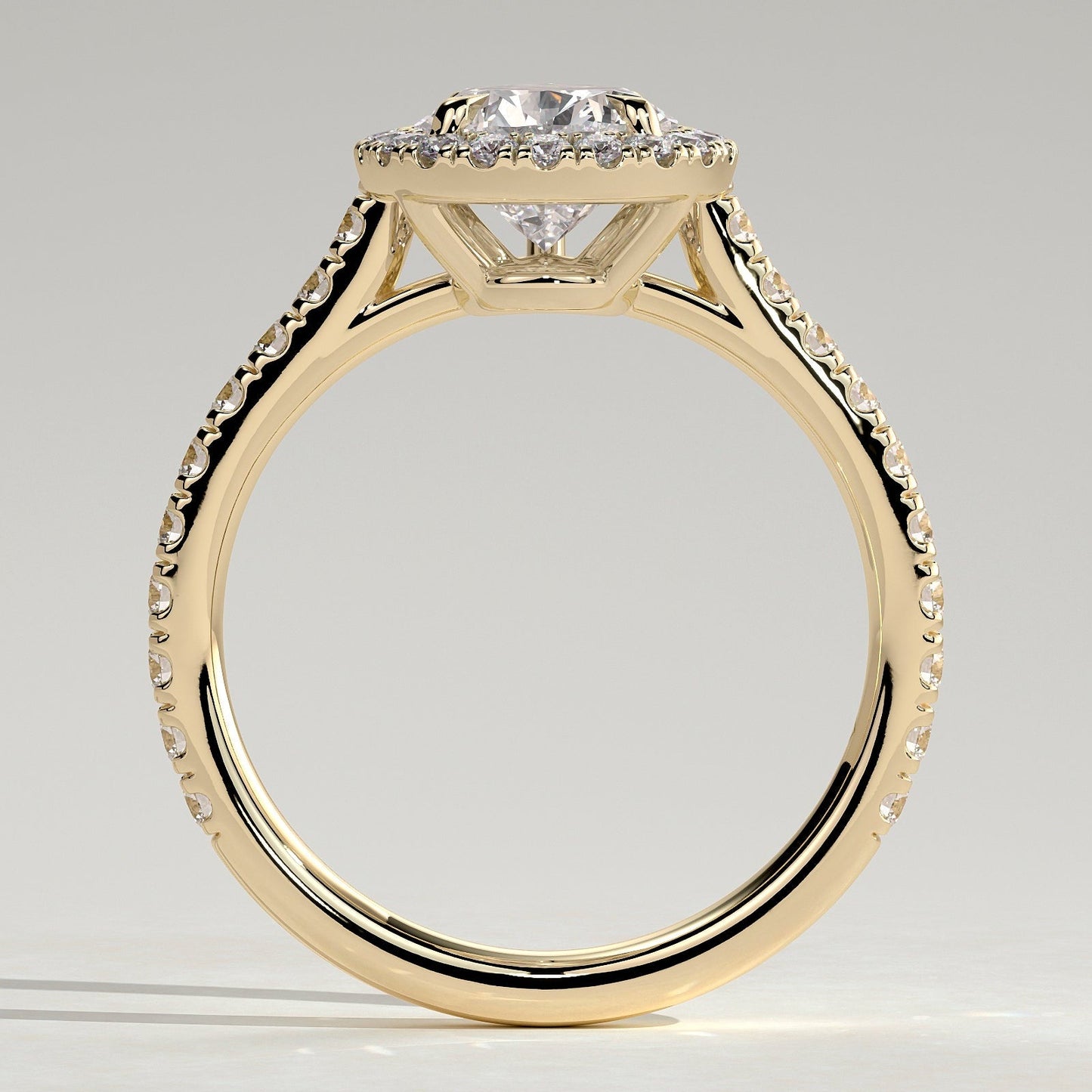 2 CT Pear Halo & Pave Moissanite Engagement Ring