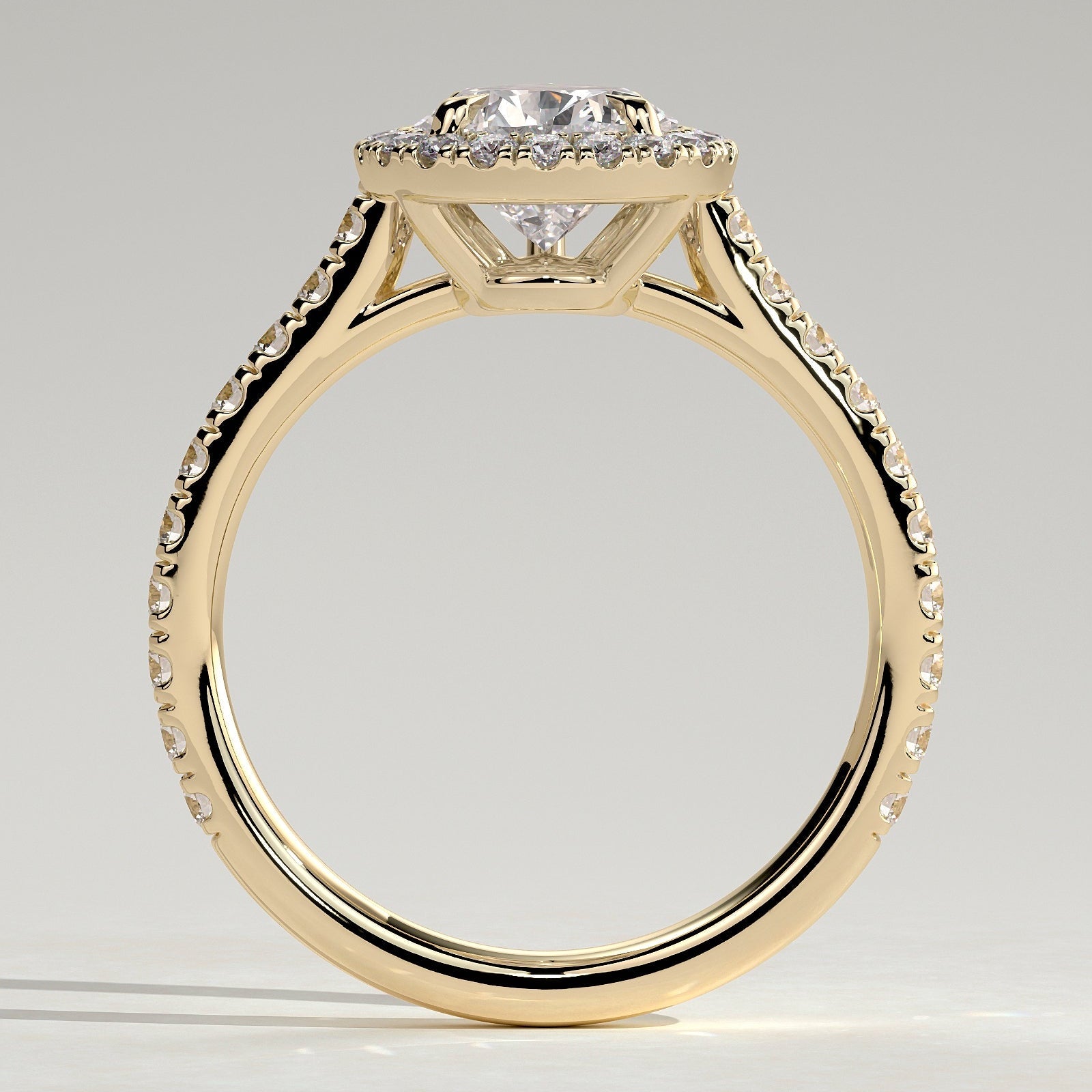 2 CT Pear Halo & Pave Moissanite Engagement Ring