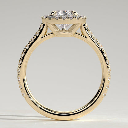 2 CT Pear Halo & Pave Moissanite Engagement Ring