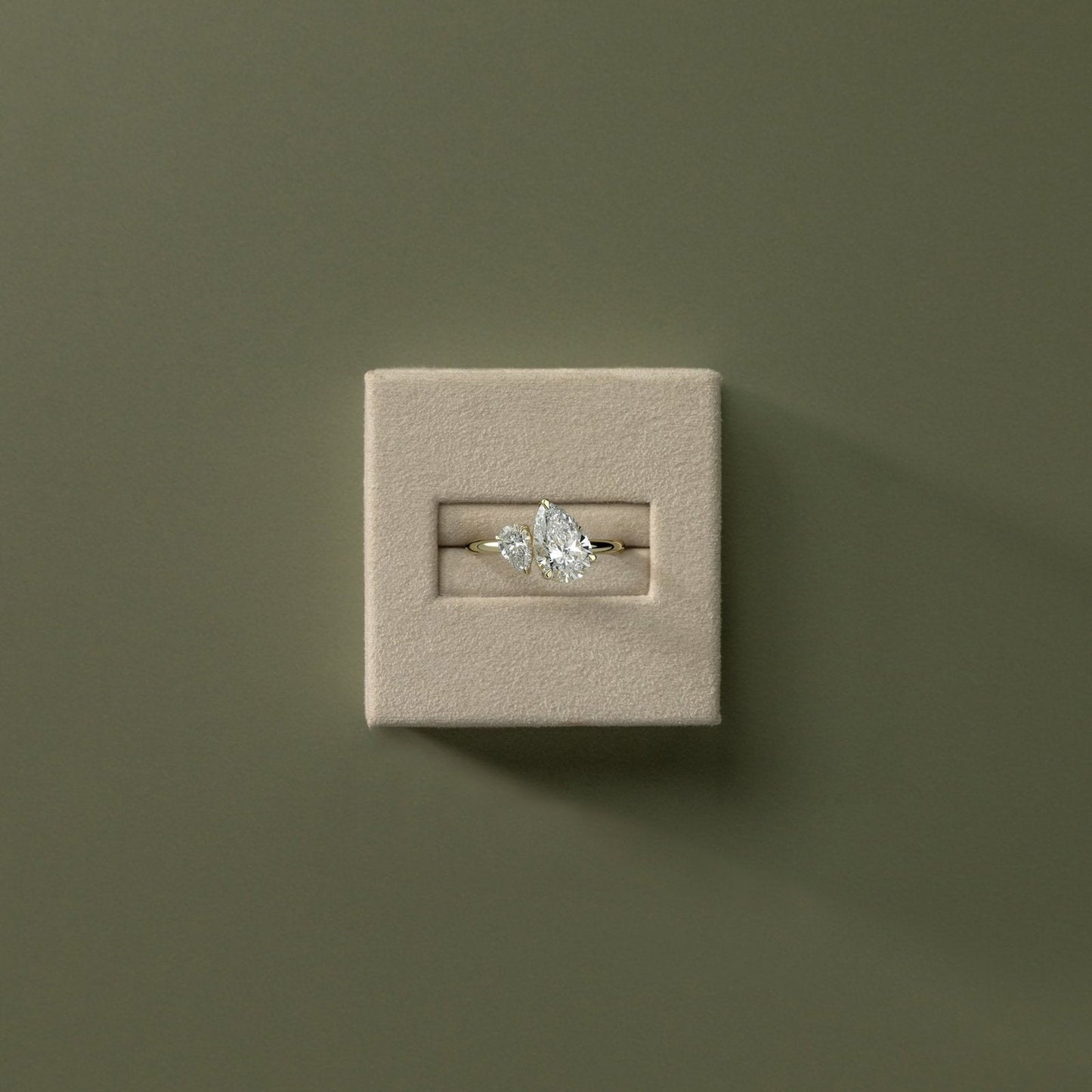 1 TCW Pear Toi et Moi Moissanite Engagement Ring