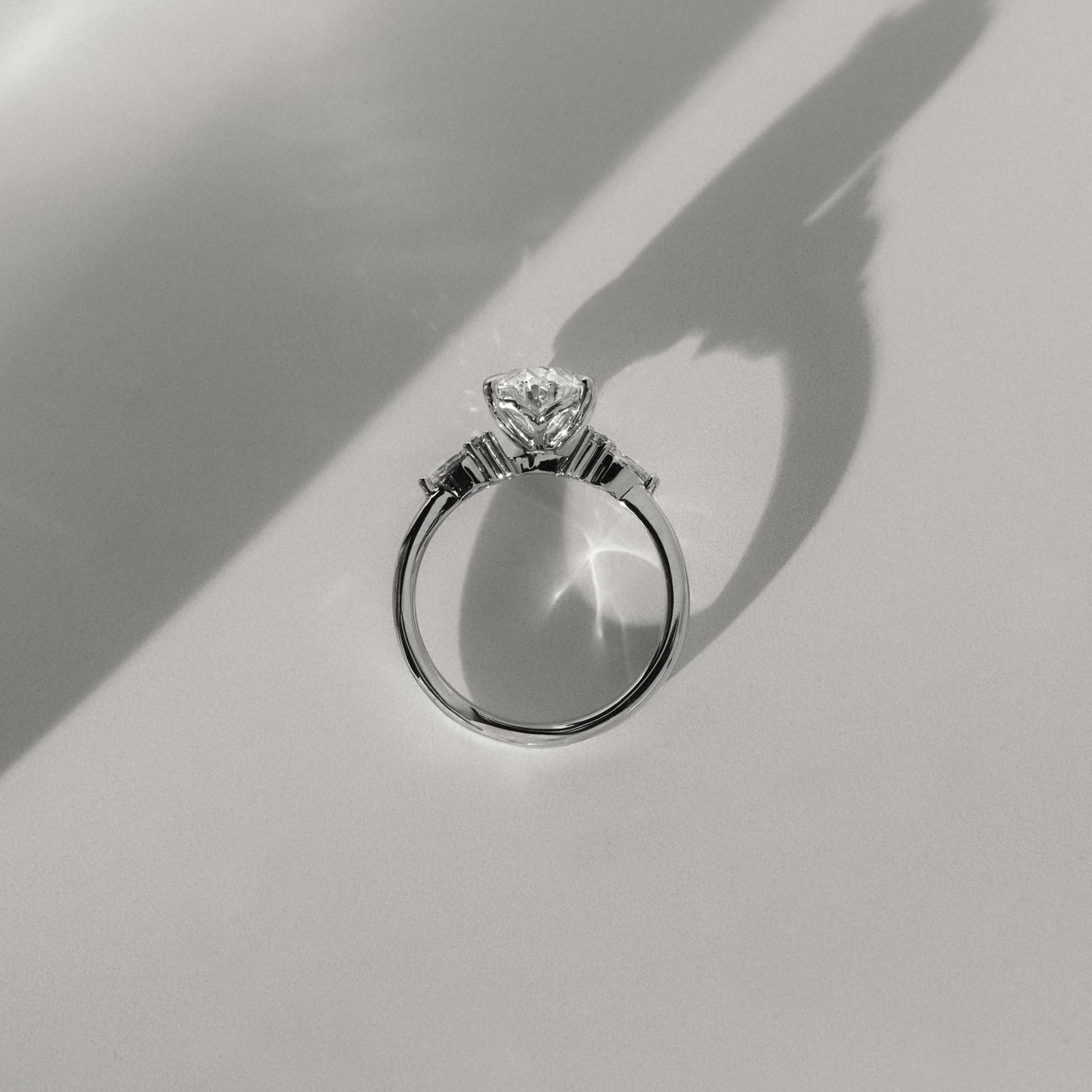 2 CT Oval Cluster Moissanite Engagement Ring