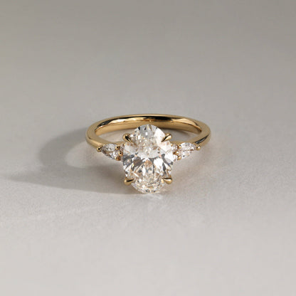 2 CT Oval Cluster Moissanite Engagement Ring