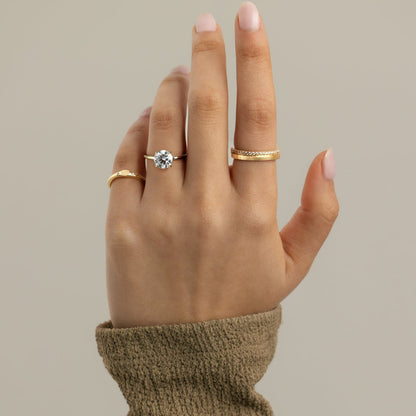 2 CT Round Hidden Halo Moissanite Engagement Ring
