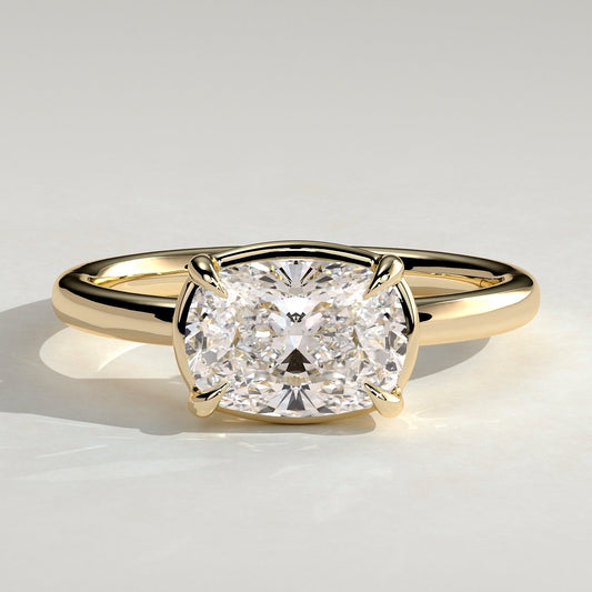 2 CT Elongated Cushion Solitaire Moissanite Engagement Ring