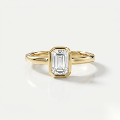 0.5 CT Emerald Solitaire Moissanite Engagement Ring