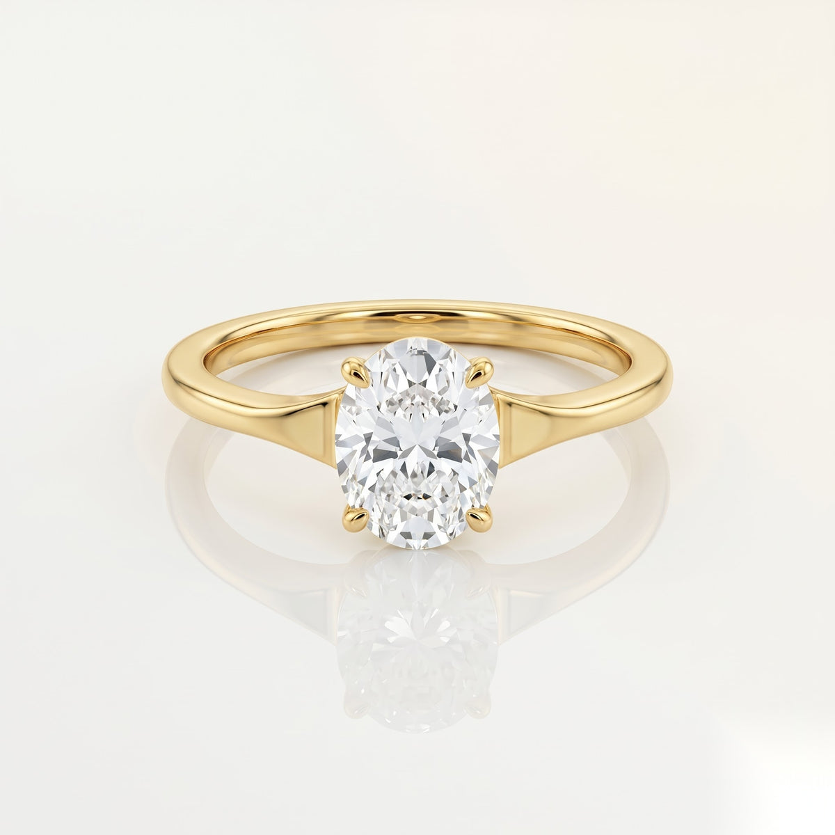 0.5 CT Oval Solitaire Moissanite Engagement Ring