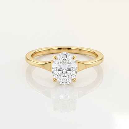 0.5 CT Oval Solitaire Moissanite Engagement Ring
