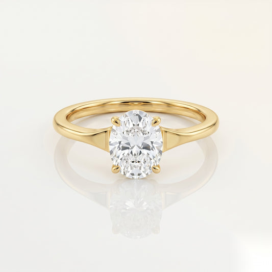 0.5 CT Oval Solitaire Moissanite Engagement Ring