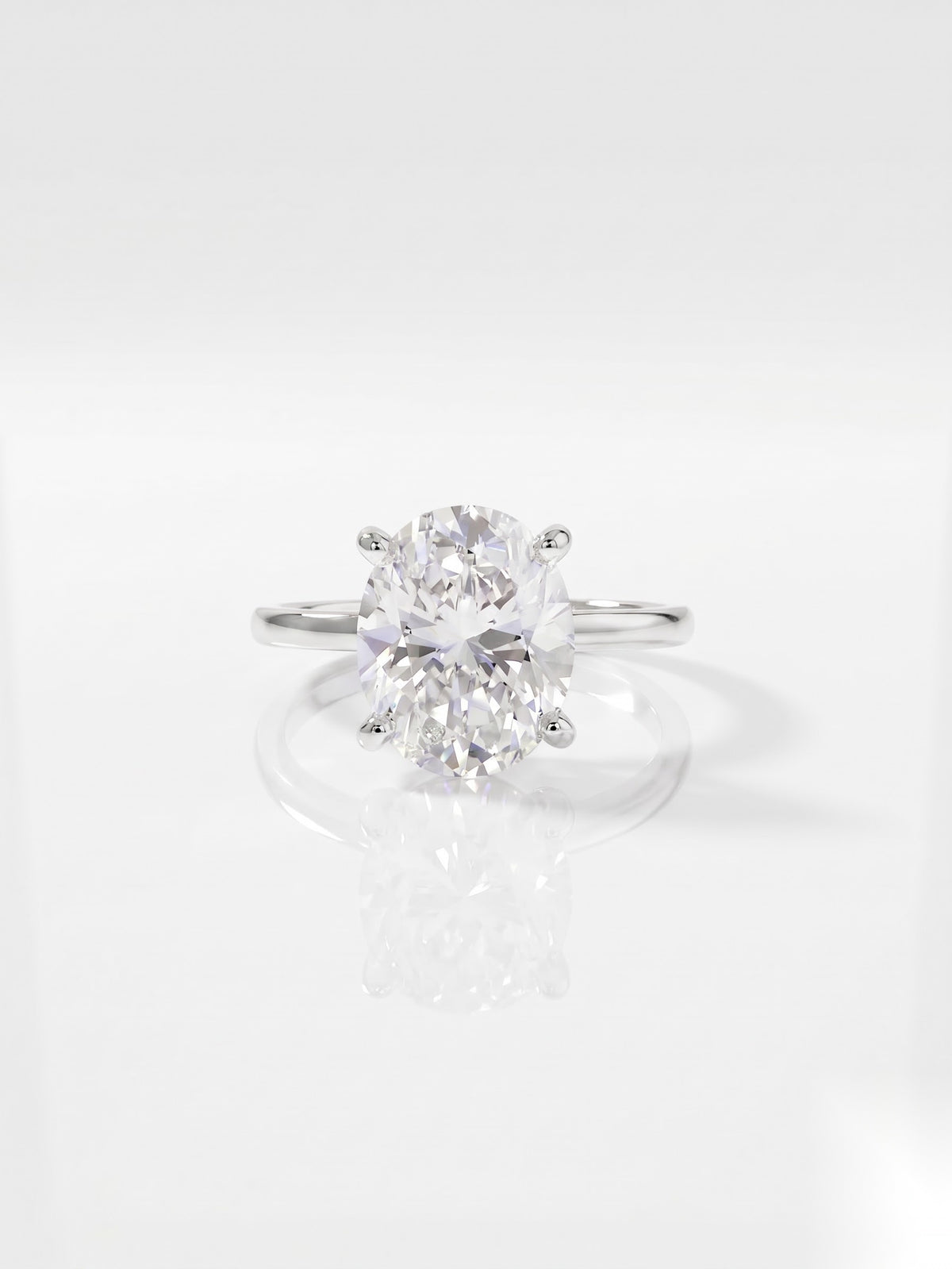 2.5 CT Oval Solitaire Moissanite Engagement Ring