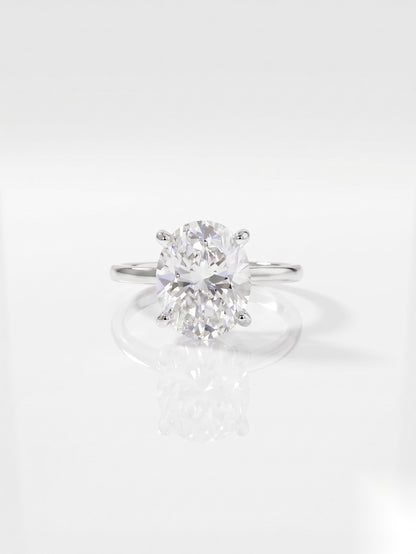 2.5 CT Oval Solitaire Moissanite Engagement Ring