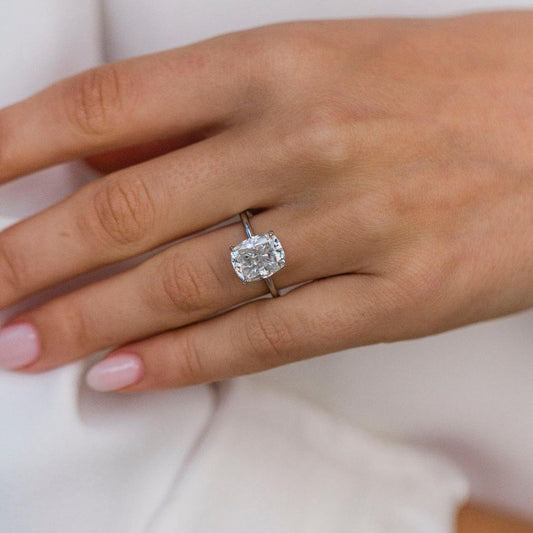 4.55 CT Cushion Solitaire Moissanite Engagement Ring