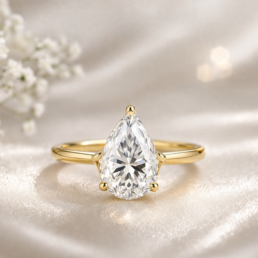 Solitaire Engagement Ring Featuring 2.5 CT Round Moissanite