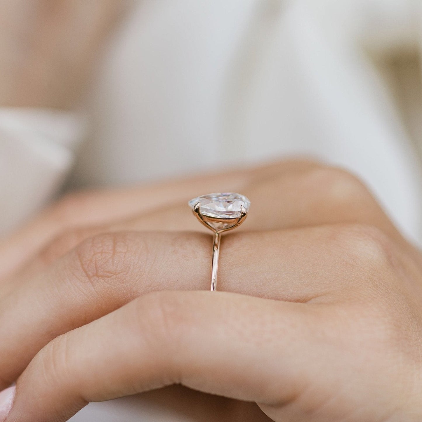 2 CT Pear Solitaire Moissanite Engagement Ring