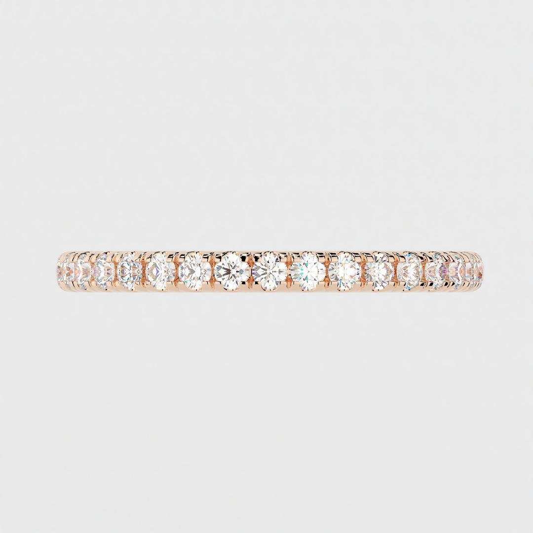 0.25 TCW Round Shaped Moissanite Wedding Band